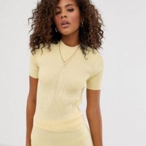 Butter Yellow Knit T-shirt (part of two-piece set)